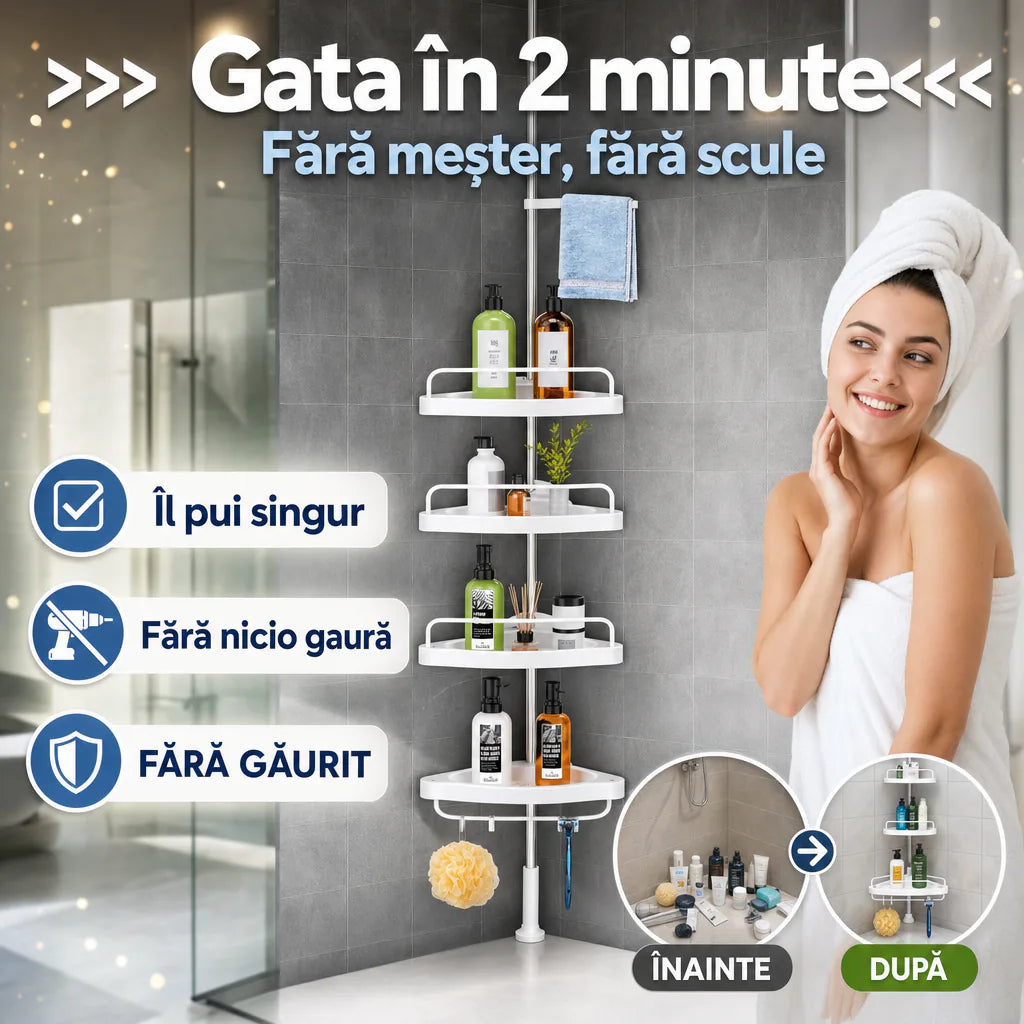 Raft Telescopic de Colt pentru Baie