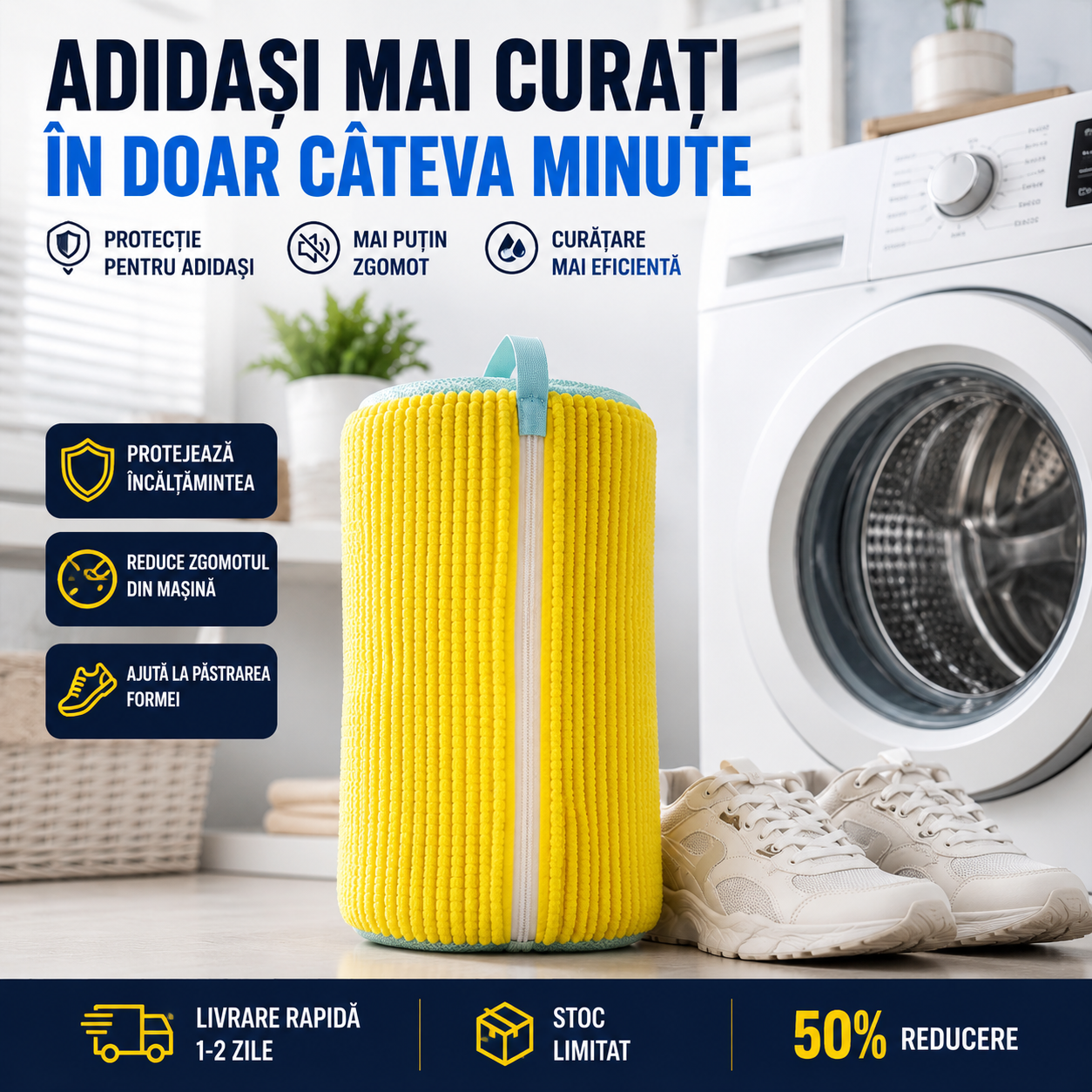 Sac din microfibră pentru spălarea încălțămintei