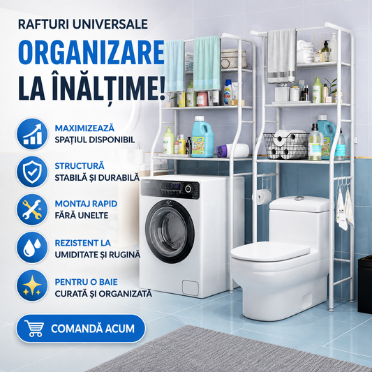 Raft Metalic Universal pentru Baie și Spațiile Mici din Casă
