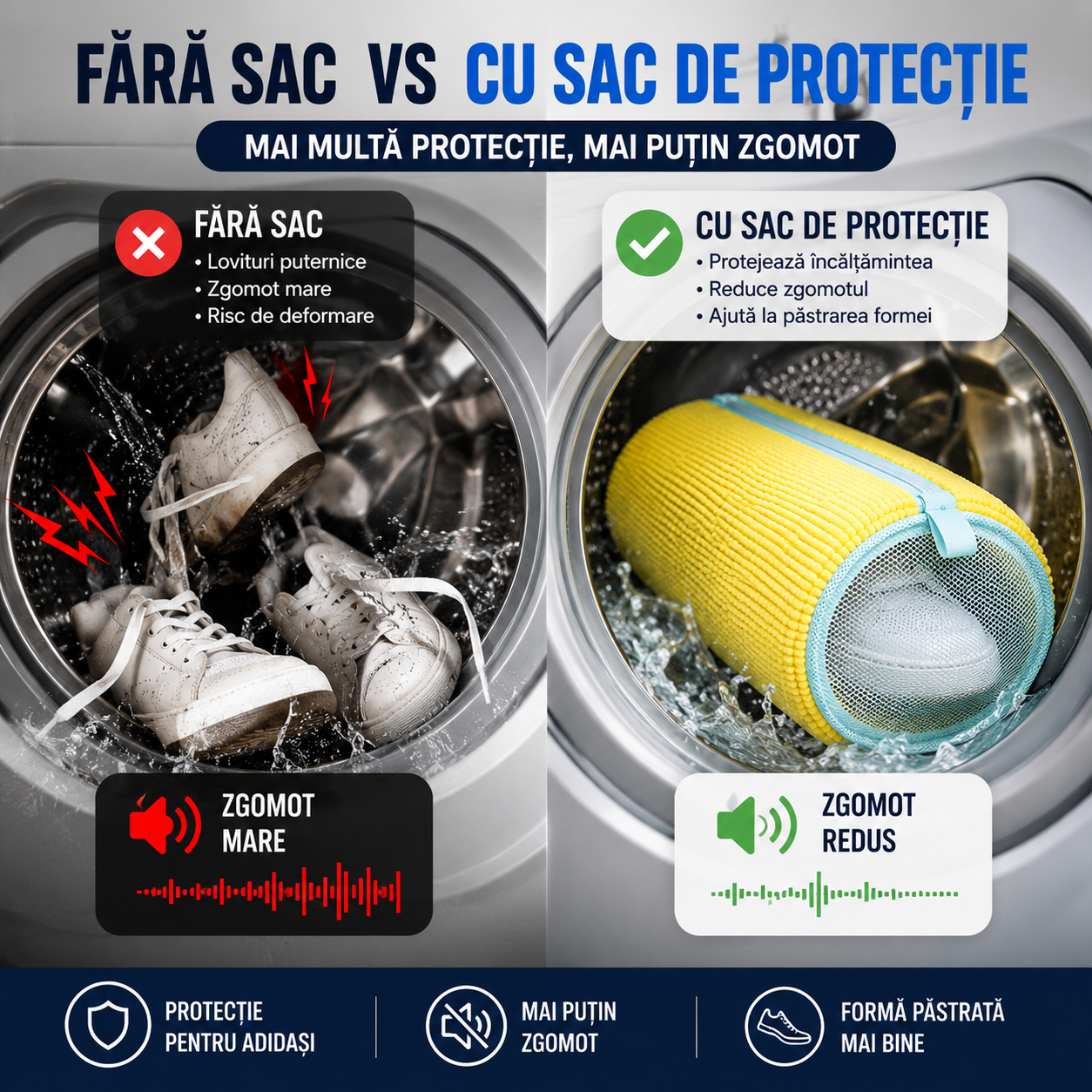 Sac din microfibră pentru spălarea încălțămintei